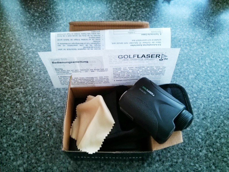 Golflaser augepackt
